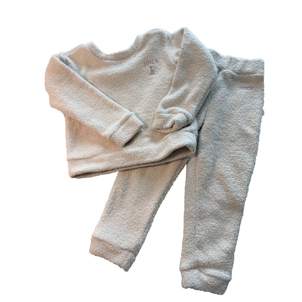 Juicy Couture kids 4T sweatsuit set ivory with pink logo